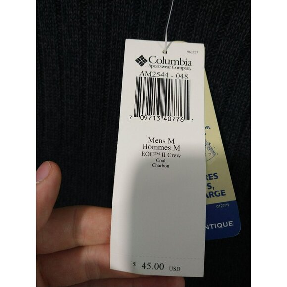 Columbia Sweater Mens Medium Gray ROC II Crew Neck Cotton Pullover Authentic Fit - Picture 6 of 9